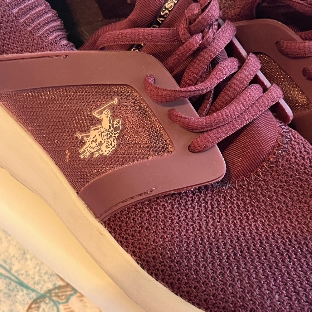 U.S. Polo Assn. Maroon Sneakers Knit Mesh Casual - Picture 3 of 6